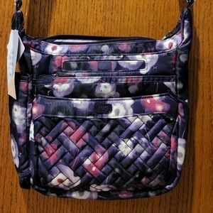 Lug Watercolor Purple Flutter Crossbody Floral Purse